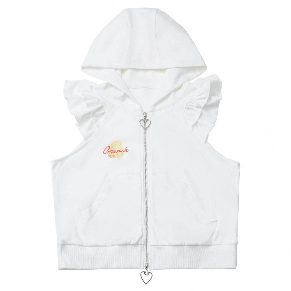 スナックガールフードベスト+トップス+プリーツスカート+レッグウォーマー