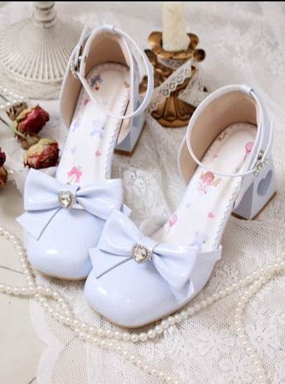 Ribbon Love Diamond Lolita High Heel Shoes