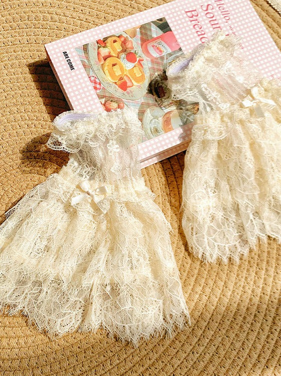 【予約商品】ピュアホワイトガーリーロリータドレス＋カーディガン＋インナートップス＋ベール＋スリーブ