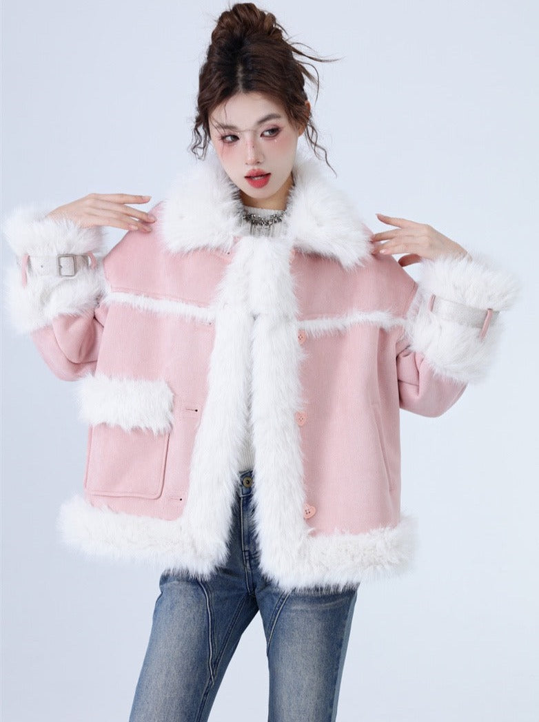 Volume Sweet Fur Velvet Snow Coat