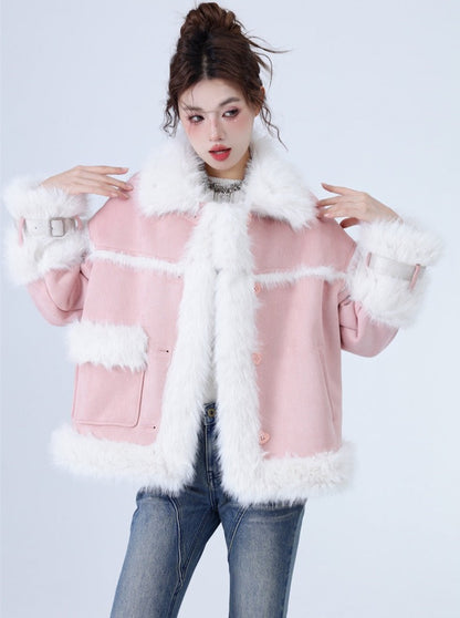 Volume Sweet Fur Velvet Snow Coat