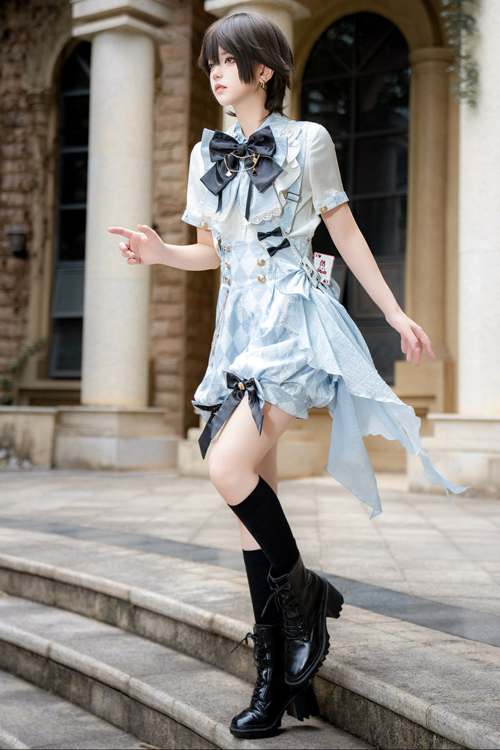 【予約商品】アリス皇子ロリータシャツ+ショートパンツ+ベルト