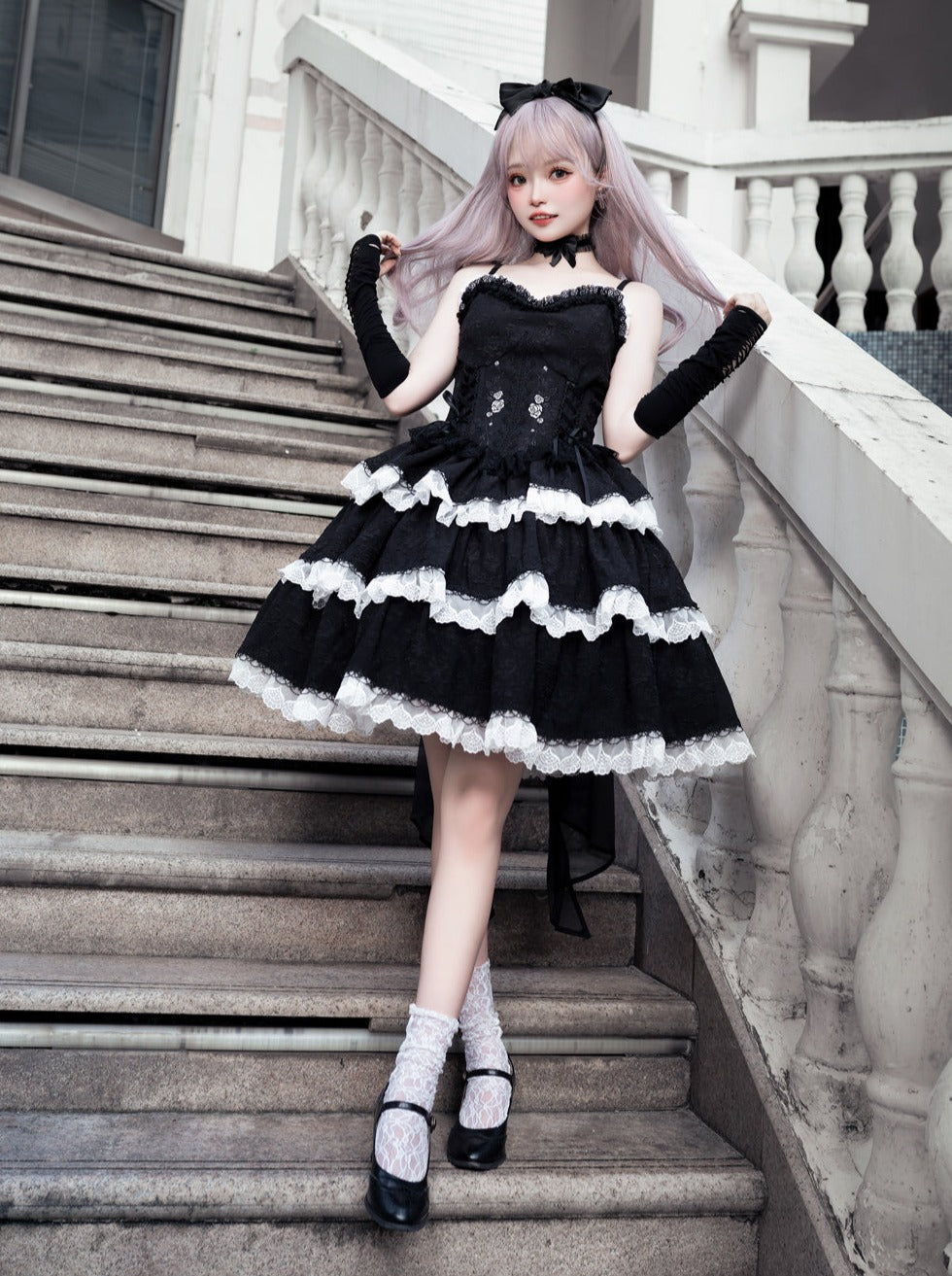 Chic Tiered Ruffle Camisole Lolita Dress – Belchic