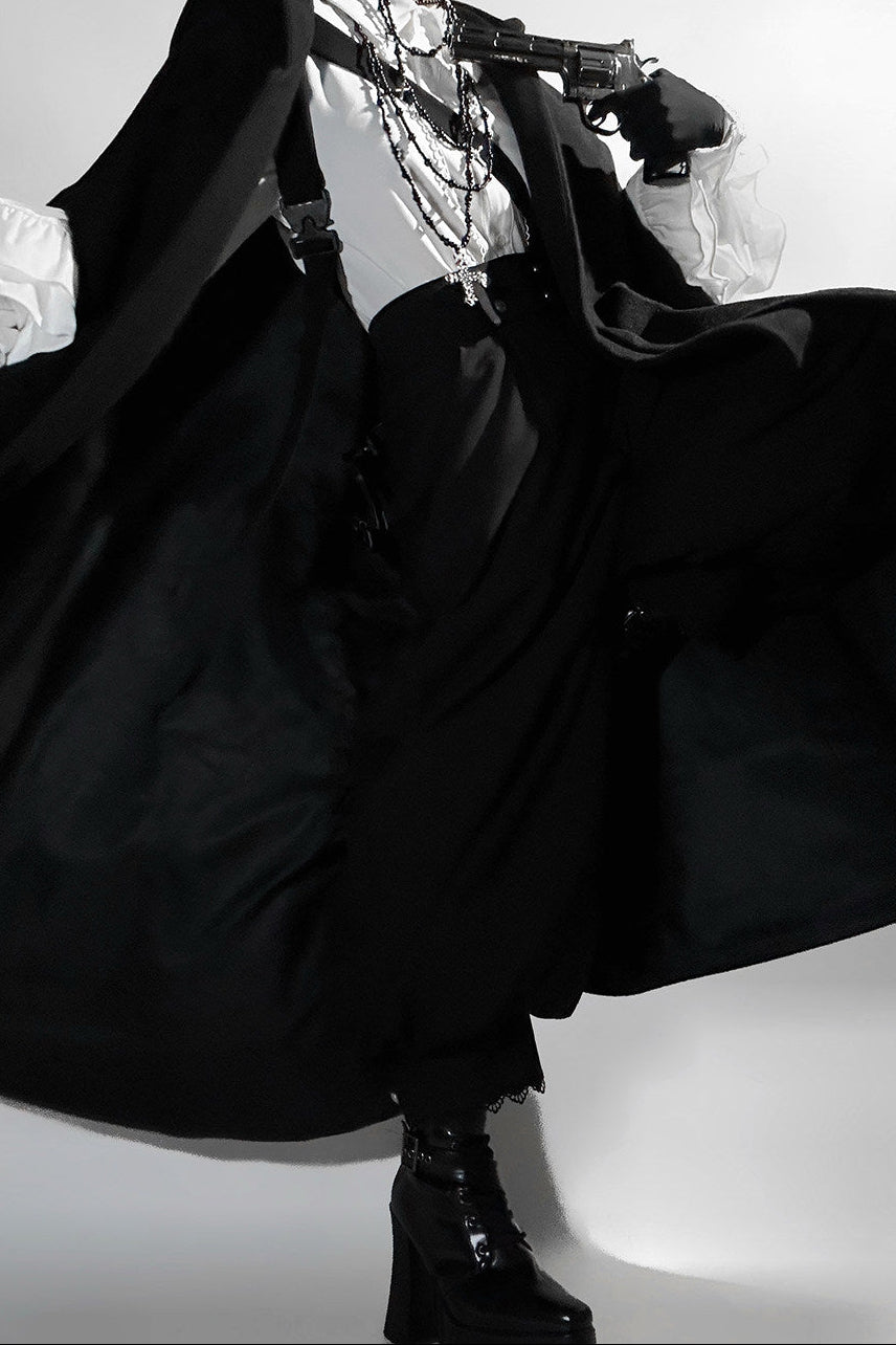 Elegant Oversized Cape Shirt and Trousers Set-Up