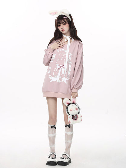 Ribbon Rabbit Gothic Logo Sweatshirt