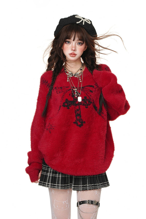 American Mink Fleece Slouchy Top