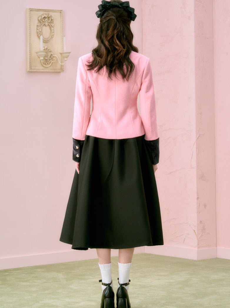 Pink Black Contrast Jacket