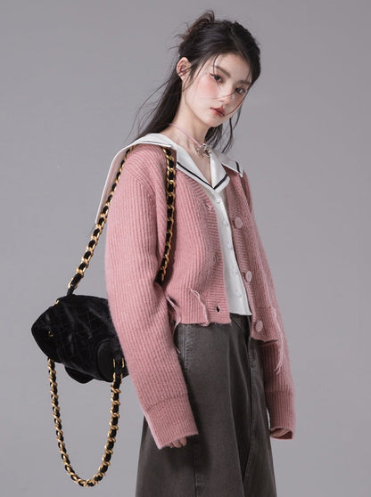 Very pastel-colored wool cardigan