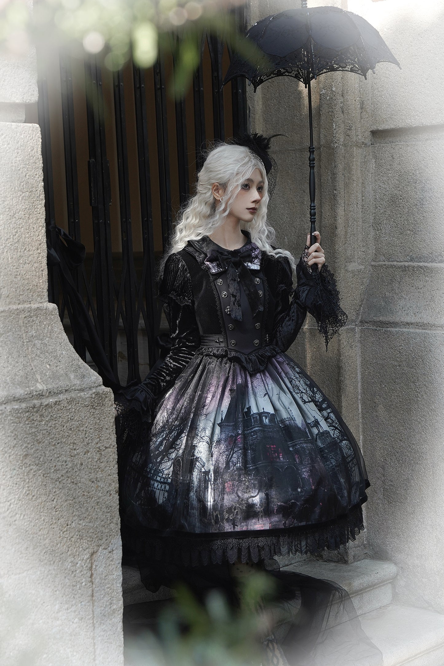 [Deadline for reservation: February 23rd] Horror House Spider Web Gothic Cape Dress