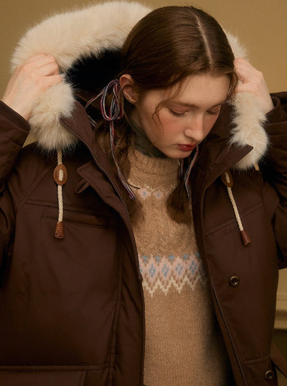 Voluminous Fur Middle Down Coat