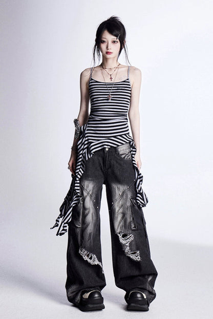 レトロタッセルスボーダーキャミソール