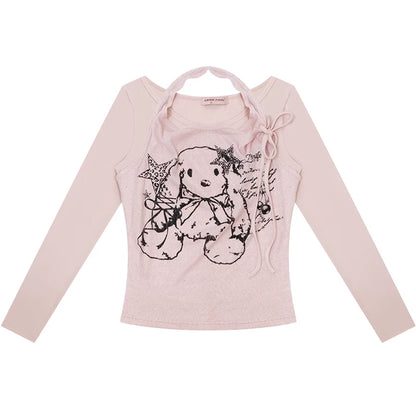 Rabbit Print Halter Top