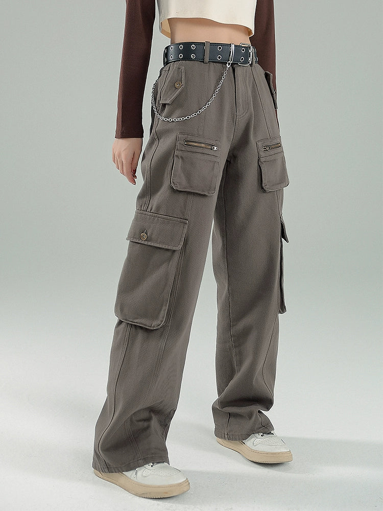 Retro mode loose cargo pants