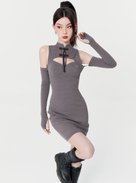 Cool Buckle Chinese Tight Dress