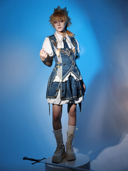 フォーエバーアイランドプリンスロリータトップス+バルーンパンツ+ベスト