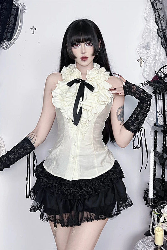 フリルパレスレースノースリーブトップス