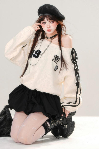 Short Loose Patchwork Sweatdress