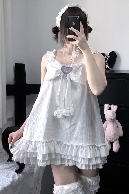 Vestido camisero de muñeca con corazón cruzado