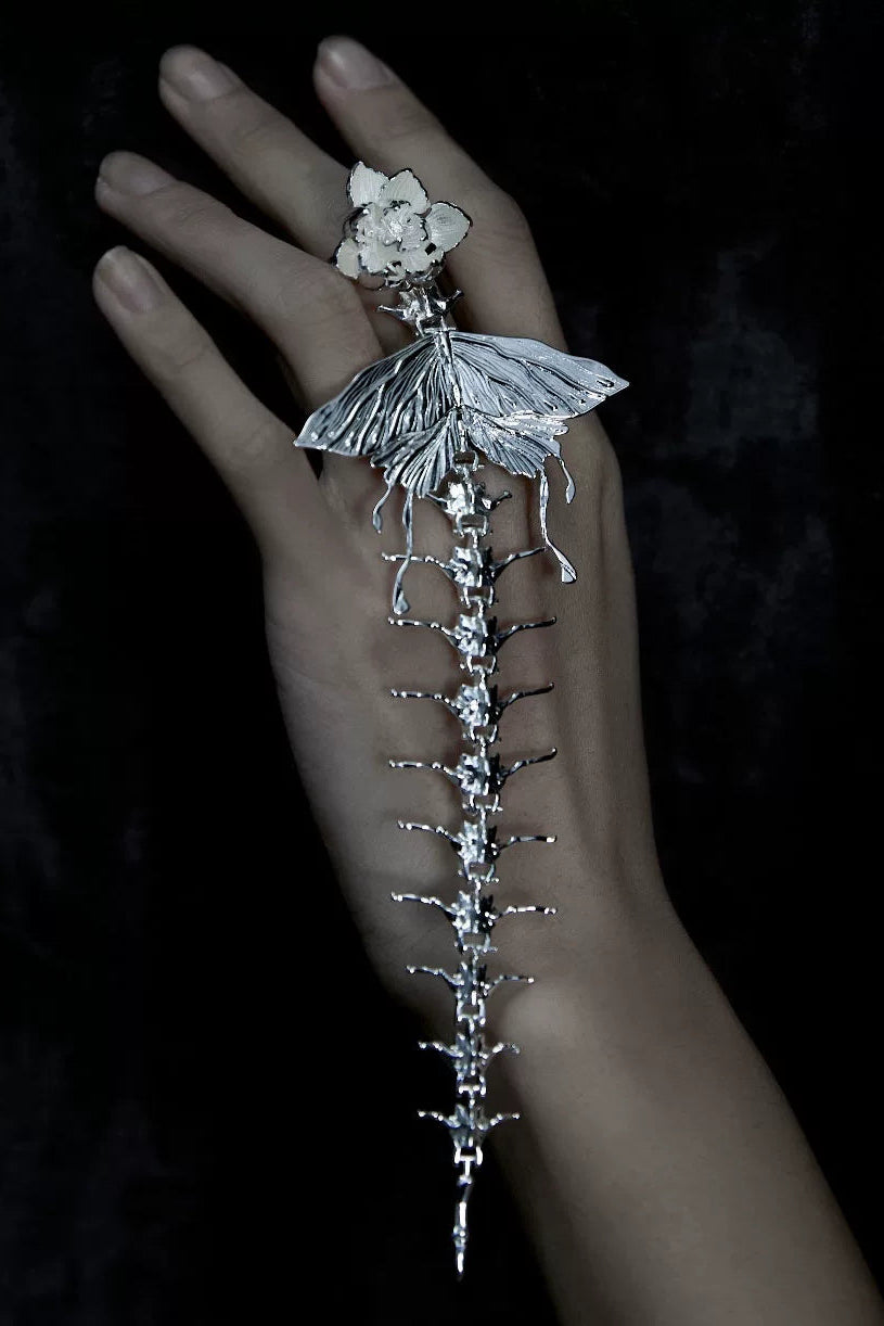 Skeleton Star Ring Silver