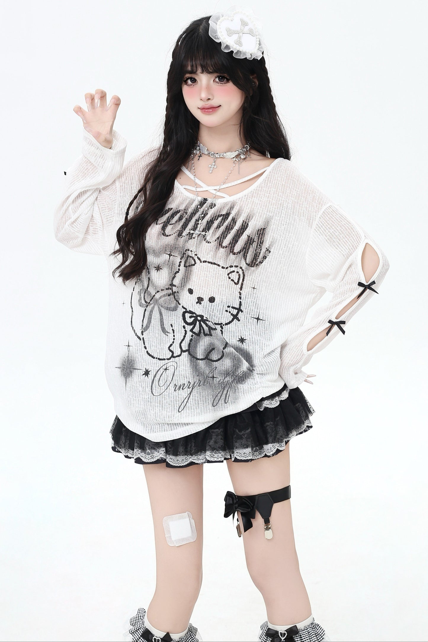 Sweet Cross Cat Tops