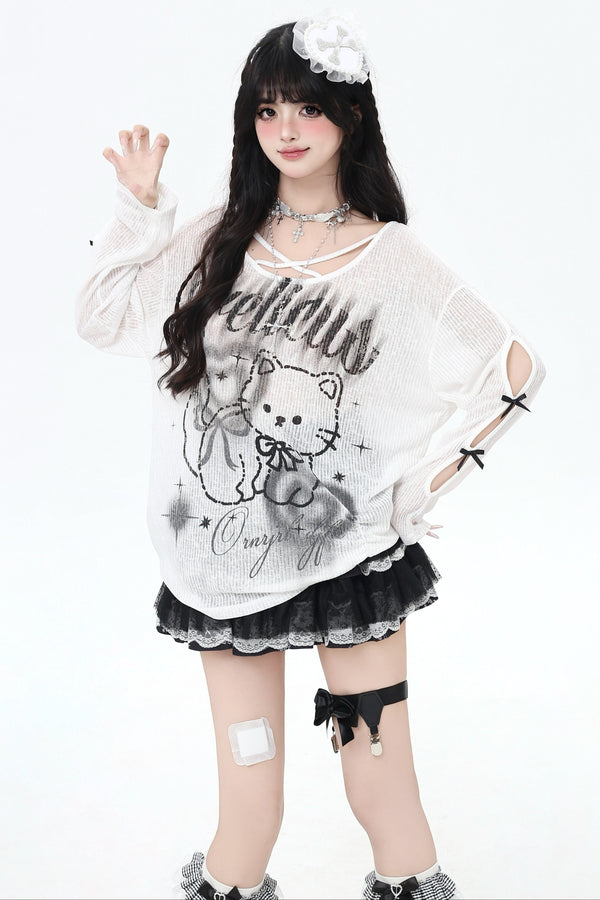 Sweet Cross Cat Tops