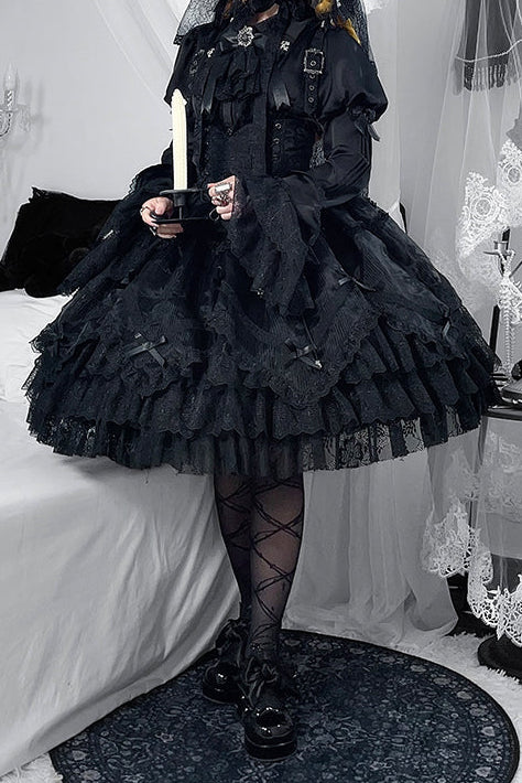 【12月8日予約締切】Black Mist Banquet ゴシックエンブロイダリーゴージャスビスチェドレス＋セットアップ