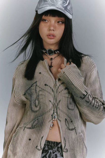 ダークモードジッパートップス