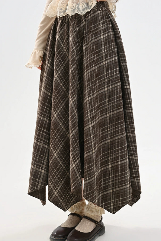 レトロチェックハイウエストスカート