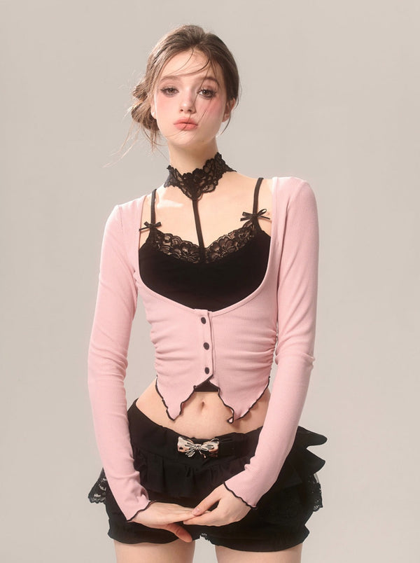 ロマンチックオープンネックカーディガン