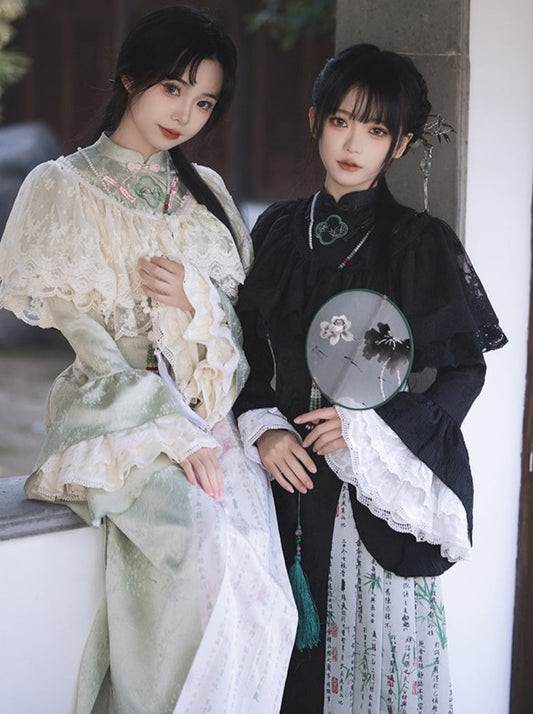 Love Poem] withpuji original design cla three-color versatile inner wear/2way shawl wear lolita spring