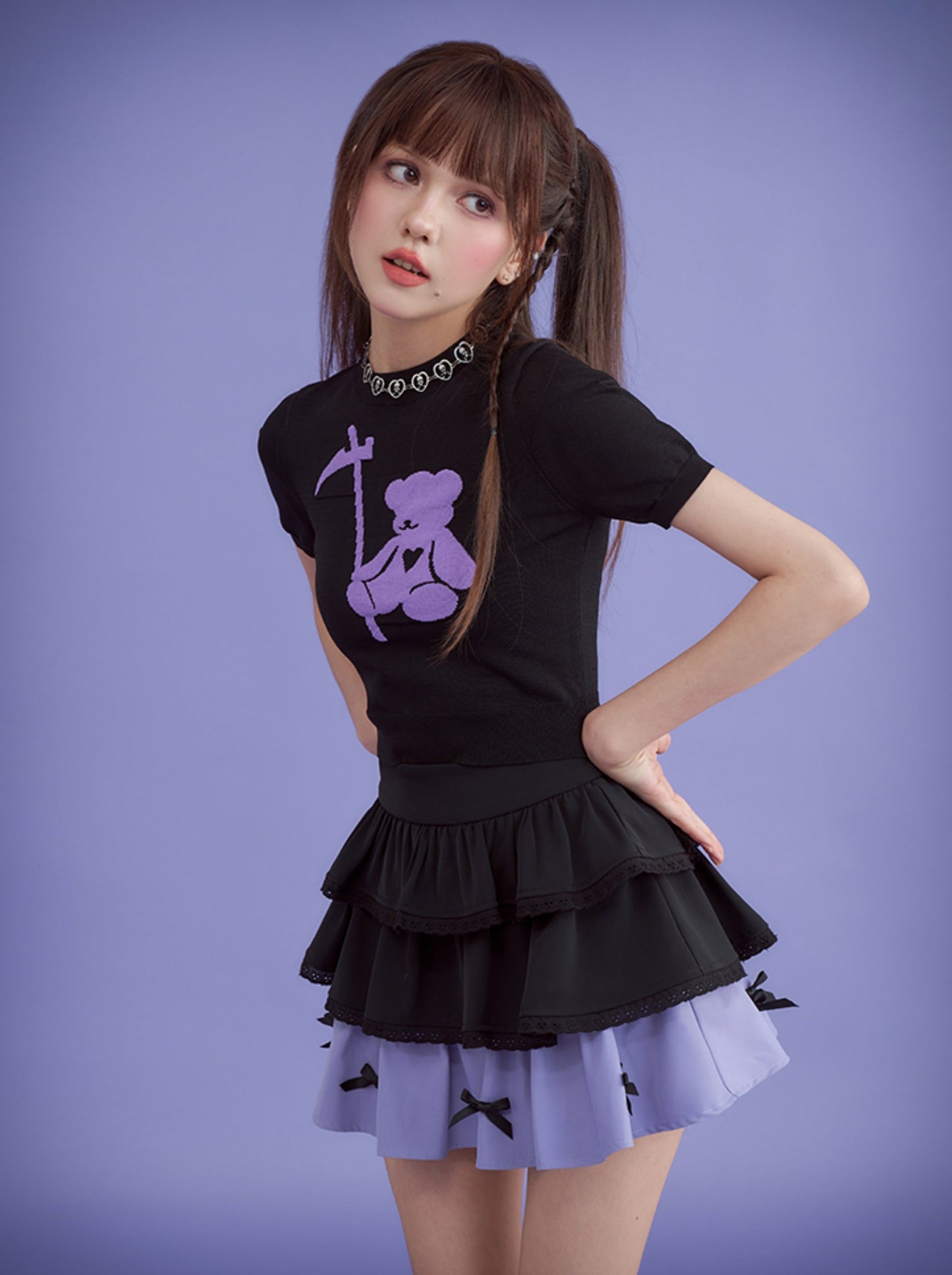 SagiDolls Teenage Fighting Spirit # Bow Meeting # Black Purple Cool Lomi Bad Sweet Dolls Feel Cake Skirt Shows Height