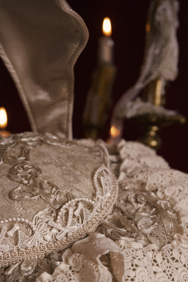 French Rococo Elegant Rabbit Ear Cap + Mesh Flat Cap + Mesh Bow Cap