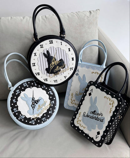 [Date limite de précommande : 16 juillet] Sac à main horloge lapin fantasy Alice (avec bandoulière)