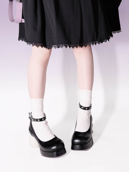 Ghost y2k subculture punk cross strap shoes