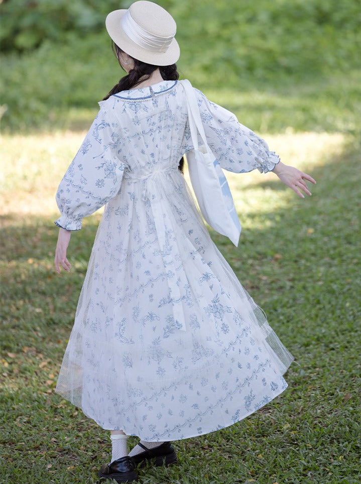 Vintage Flower Dress + Fairy Apron