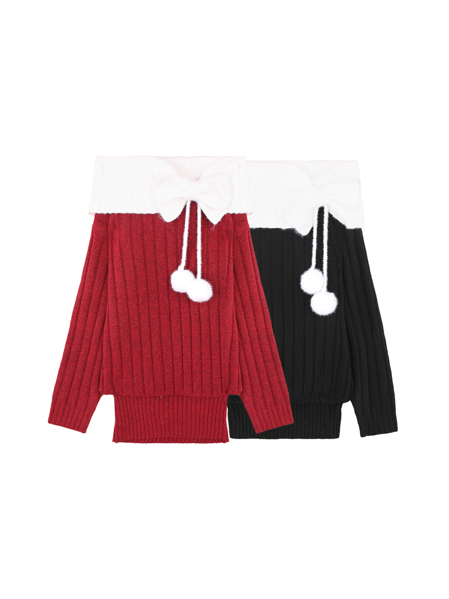 スノーボールベルベットオフショルダードレス