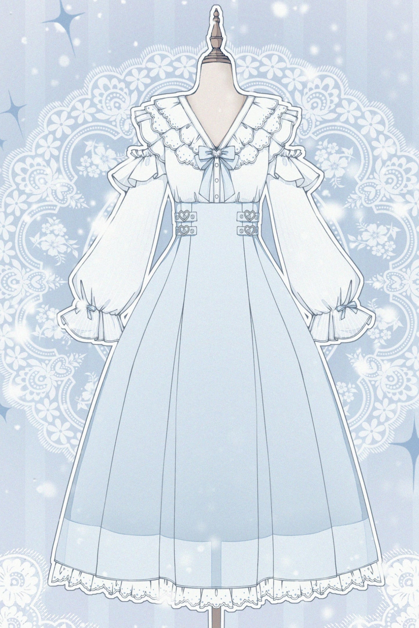 フリルエレガントロングドレス