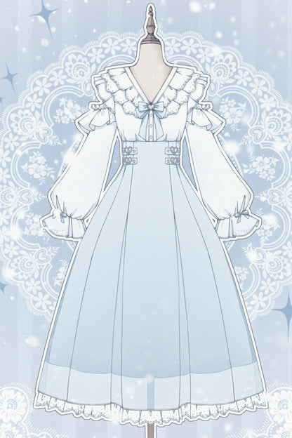 フリルエレガントロングドレス