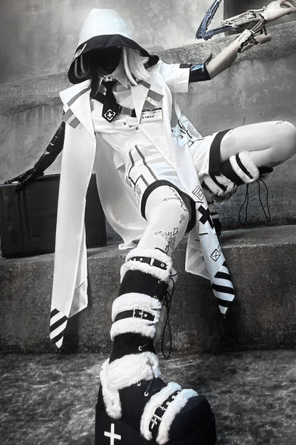 Virtual Military Cool Handsome Shirt Short Pants Cape Set