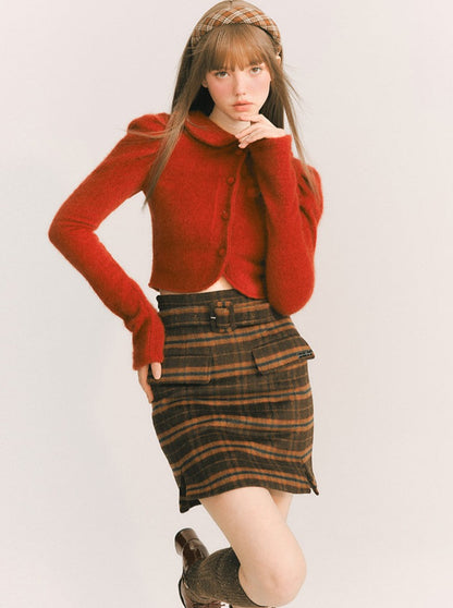 Welsh Check Wool Skirt