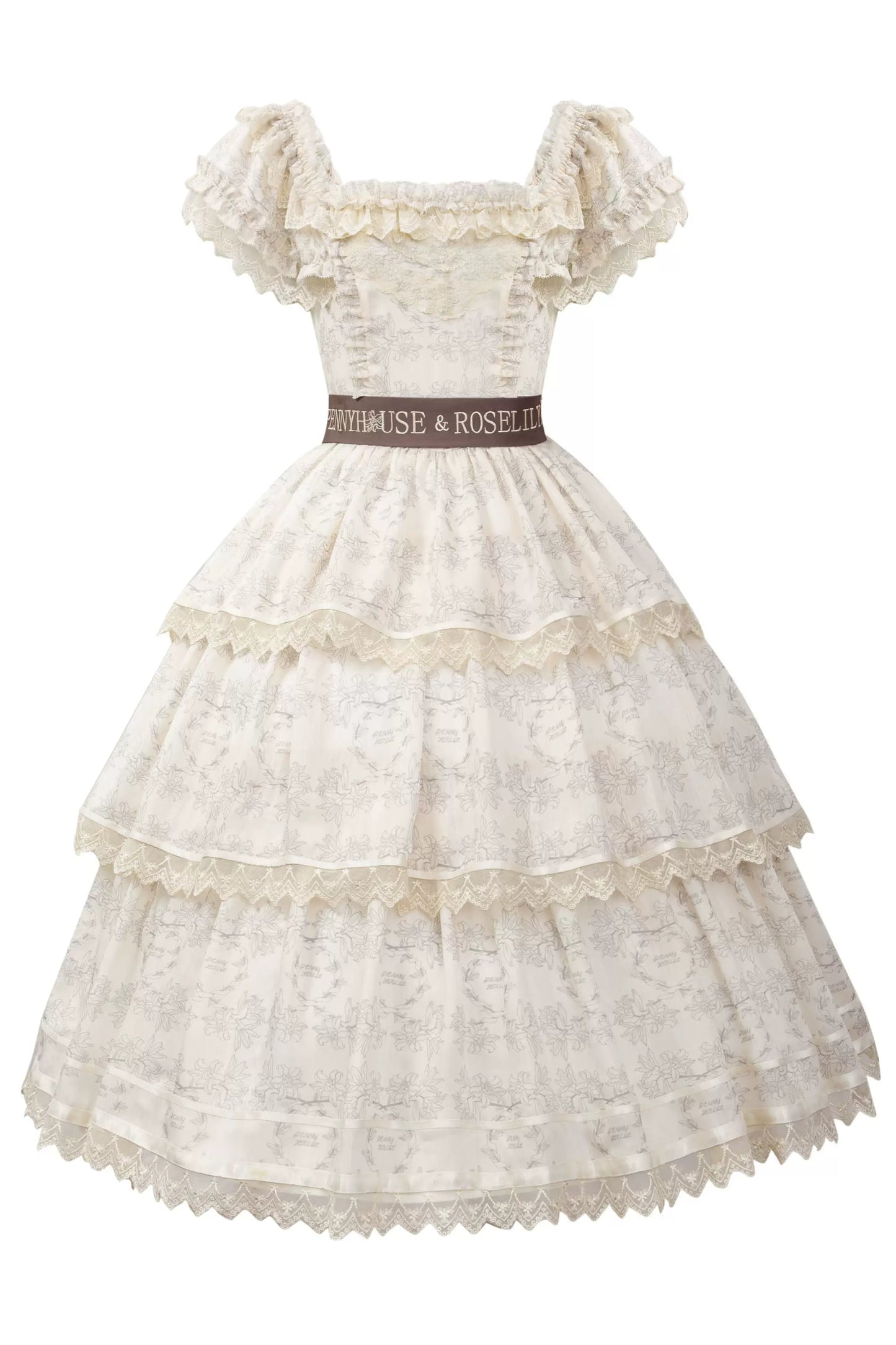 French Elegance Floral Lolita Dress + Badge + Headband + Headband