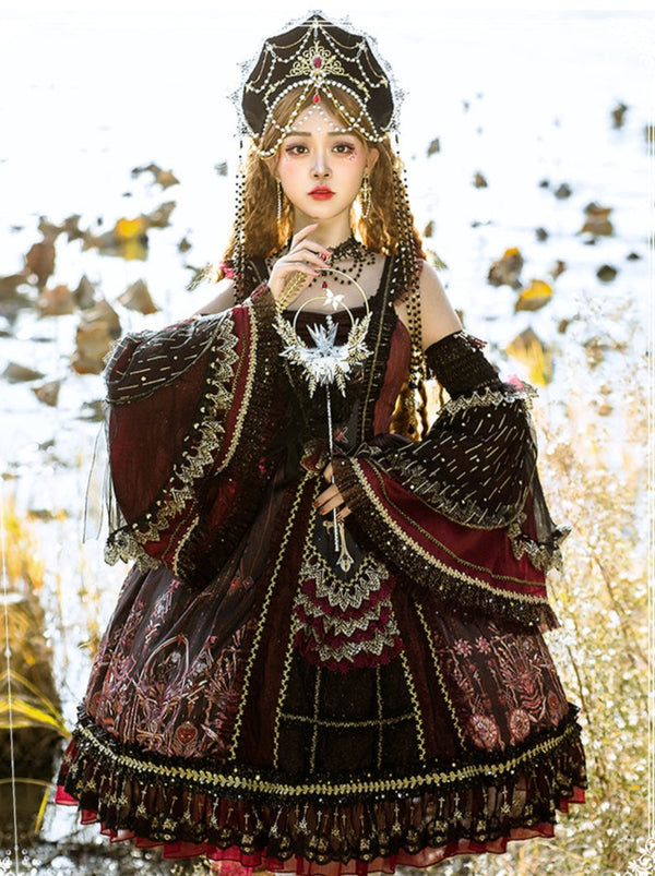 レッドハートアイエレガントクラティーパーティーロリータ