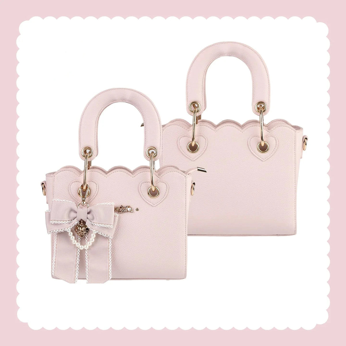 [Pre-order Deadline: October 18] Petal Edge Pearl Chain Bow Square Handbag Crossbody Bag