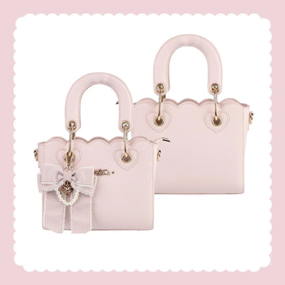 [Pre-order Deadline: October 18] Petal Edge Pearl Chain Bow Square Handbag Crossbody Bag