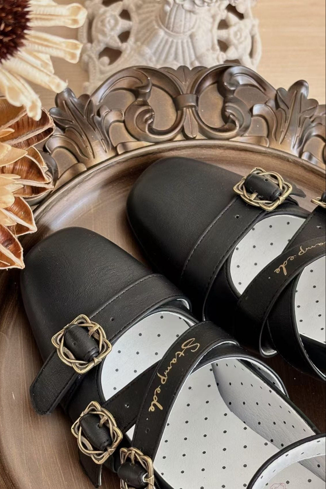 レトロロリータスクエアヒールシューズ