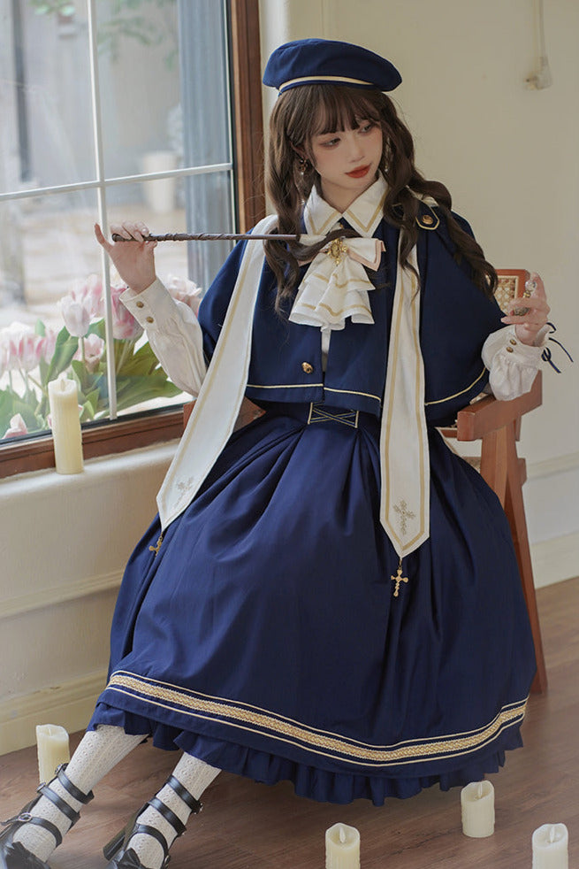 [Pre-order Deadline: August 30] Church Choir Gothic Cape Dress Set + Classical Blouse