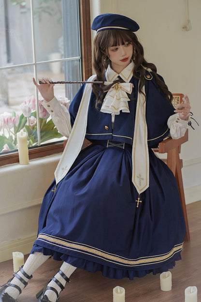 [Pre-order Deadline: August 30] Church Choir Gothic Cape Dress Set + Classical Blouse
