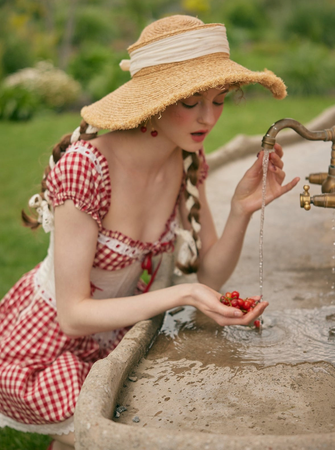 Retro Girly Gingham Check Dress