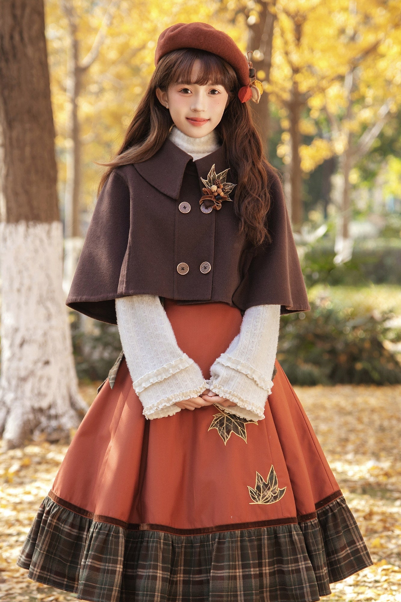 [Reservation Deadline February 3rd] Vintage Detective Series Lapel Cape + Flap Collar Jumper Skirt + Ribbon Brooch