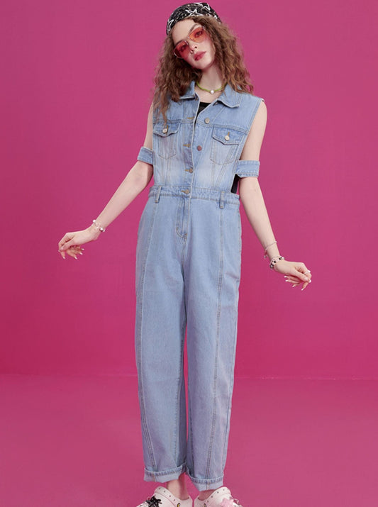 Summer Blue Denim Overalls